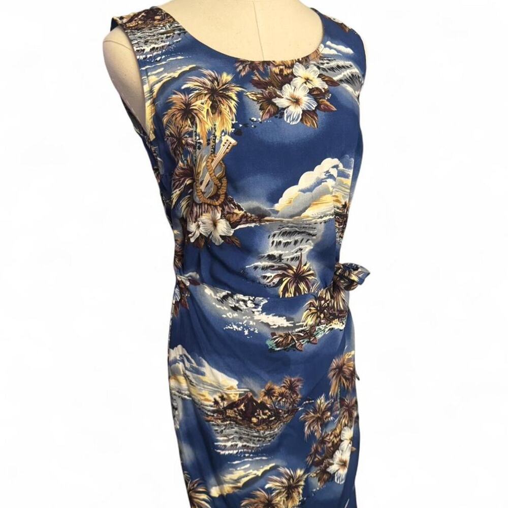 90s vintage hilo hattie blue dress